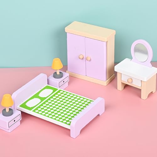 Muebles de casa de muñecas infantiles para juegos de rol en miniatura 6