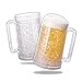 Bierkrug für Gefrierschrank, Milchglasbierbecher, Bierkrug, doppelwandige Gefriertrugen mit Gel, Gefrierschrank Bierkrug, Frosty Tasse, Gefrierschrankbecher, Plastikbierkrug 2er Set