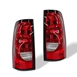Nakkaa Pair Tail Lights W/Bulbs Compatible with 2003-2006 Silverado 1500 2500 3500HD Red Brake Lamps Left and Right GM2800174 GM2801174