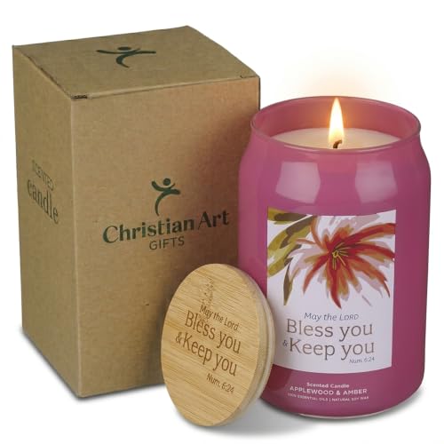 Image of Christian Art Gifts Lord Bless You Scented Candle: Soy Wax, Bible Verse