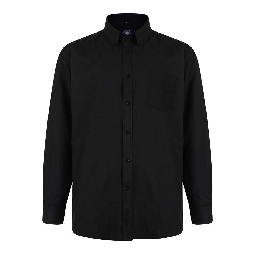 Brooklyn Clothing Men's Black Kam Plus Size L/S Oxford Shirt In In 6XL