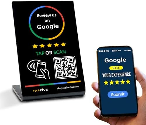 Google Review Stand Compatible with Google Reviews - Tap for Inst...