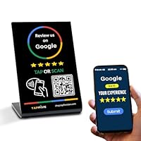 ✅ NO MONTHLY FEES WITH UNLIMITED TAP: Enjoy Free Access! Unlike competitors who charge monthly, TapFive Stand monthly access is FREE and NOT a subscription. 🌟 GET MORE 5🌟 REVIEWS: Customers can easily access your reviews page by tapping the stand and...