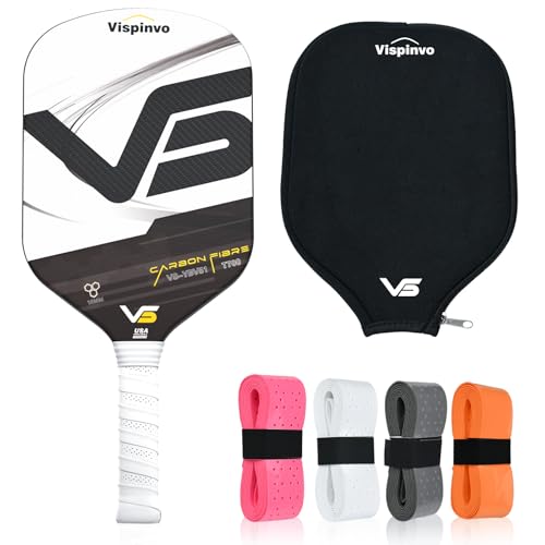 Vispinvo 16MM Edgeless Pickleball Paddle, 3K T700 Thermoformed Raw Carbon Fiber Pickleball Paddle, USAPA Approved, Foam Injected Edges for Expanded Sweet Spot, Control and Balance
