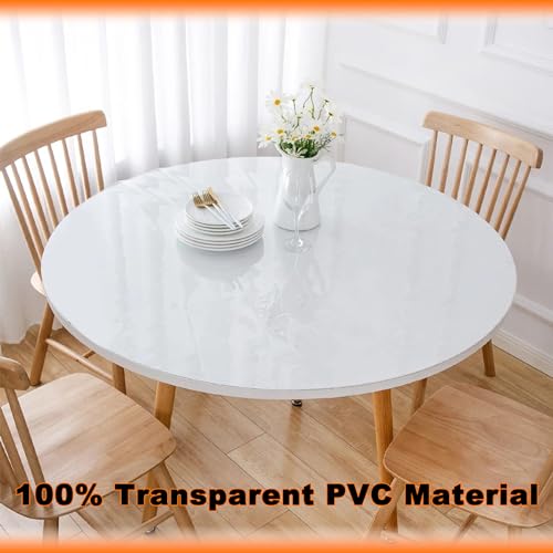 Nappe ronde imperméable antidérapante infroissable table bois 3mm - 4