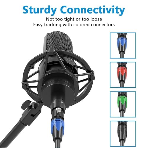 Image of DEVICE OF URBAN INFOTECH 15M XLR Male to Female Speaker Cable, Gold-Plated 3-Pin Mic Cable, Colored Microphone XLR Cable (Pack of 4)