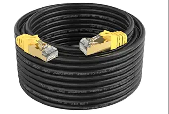 Cat 7 Internet Cable 130ft, Cat7 Outdoor Ethernet Cable 130 ft, LDKCOK 26AWG Heavy-Duty Cat7 Networking Cord Patch Cable RJ45 Transmission Speed 10Gbps, Transmission Bandwidth 600Mhz LAN Wire