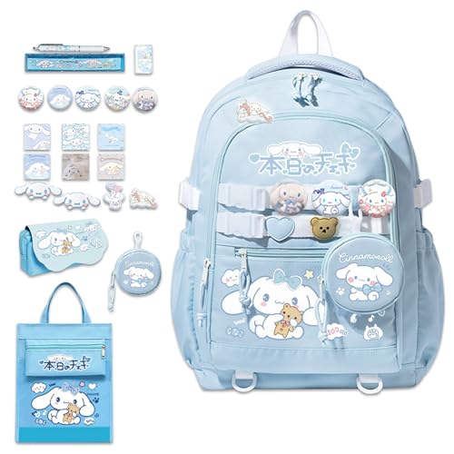 Roffatide Anime Kawaii Sac à dos avec 12 pièces Accessoires Cartoon Voyage esthétique Nouveau...