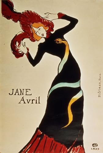 Cuadro Pintura al óleo Clásicas Jane April de Toulouse Lautrec, lienzo de alta calidad