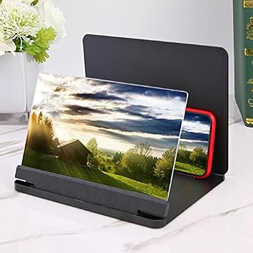 Mobile Phone Screen Amplifier Magnifier 3D HD Video Cellphone Magnifying Glass Stand Holder Phone Screen Projector Accessories (Color : 9 inch White) (8 Inch with Holder)