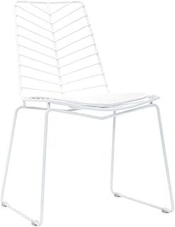 KAI LE Sedia/Seggiolino/Moderna Sedia da Pranzo Minimalista Sedia da Pranzo Artigianale in Ferro battuto (Colore : White - with Cushion)