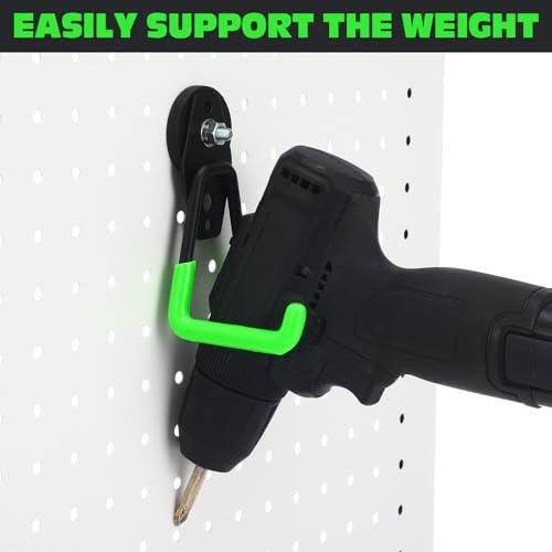 Image of Landhoow 14 Pcs Large Magnetic Hooks Heavy Duty Garage Magnet Hooks Strong Storage Utility Magnetic Hangers with Anti Slip Rubber Coating for Indoor and Outdoor Hanging (Green)