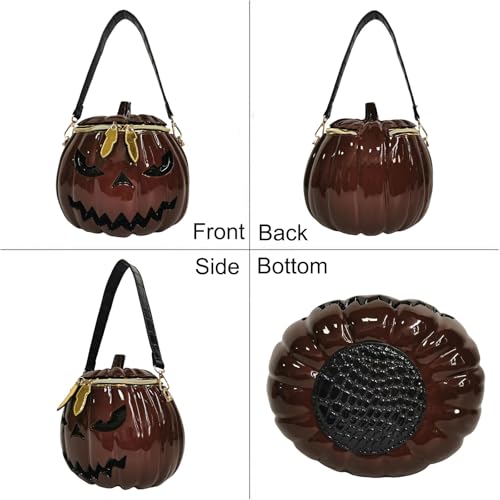 Image of Men and Women PVC Pumpkin Shaped Crossbody Shoulder Bag Handbag Halloween Pumpkin Purse