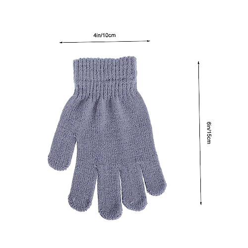 VANZACK 6Pairs Cold Gloves Yarn Full Finger Mittens for Winter Warm Simple Gloves for Outdoor Indoor Activities Boys Age Multi Color2