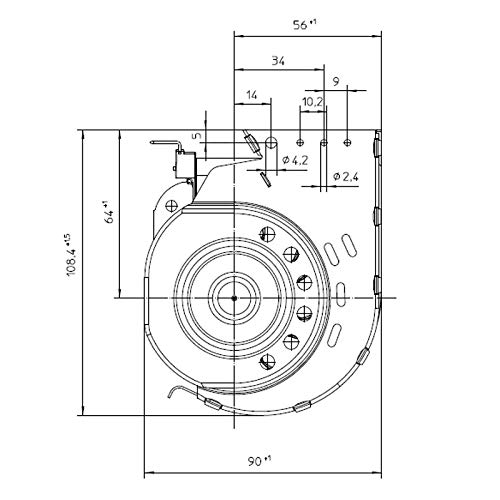 Ventilatore tangenziale per stufa pellet e camini EBM QLN65/3600A2-3038LH 78W 360x50mm