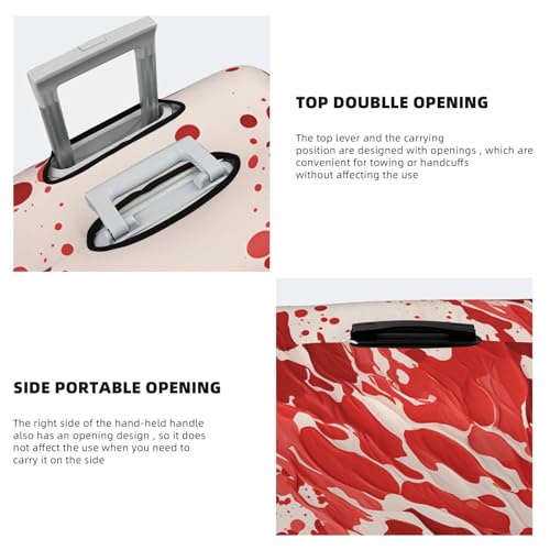 Luggage Cover Travel Suitcase Cover Elastic Suitcase Protector Cover Red and White Pattern Luggages Protector Anti-Scratch Luggages Decorative Cover for Adult (18-32 inch)4