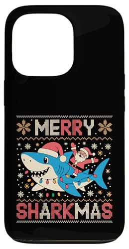 Merry Sharkmas AO[Z[^[ T^ CfBO V[N Cgt X}zP[X iPhone 13 Pro p
