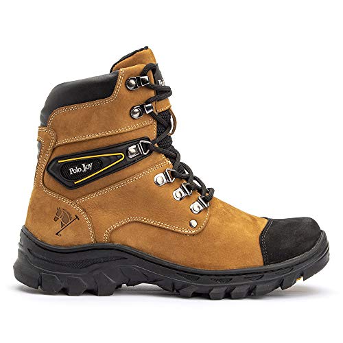 Bota Masculina Em Couro Polo Joy Cano Longo (39, Milho)