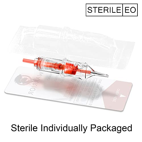 WARRIOR Diamond Cartridges High Visibility PVC/Finger Protrusion Sterilized Tattoo Needles EoGas Tattoo Needle Cartridge Round Liner 20pcs Surgical Steel Disposable Permanent Makeup (0.35mm-1201RL) - Image 2