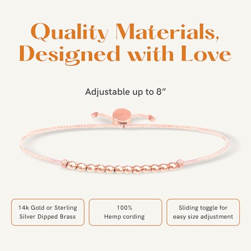 Lucky Feather 12 Year Old Girl Gifts | 12th Birthday Bracelet 14K Gold, Silver, Rose Gold Dipped Beads on Adjustable Cord | Birthday Gift 12 Year Old Girl | Birthday Gift Card For Girls | Trendy Gifts2