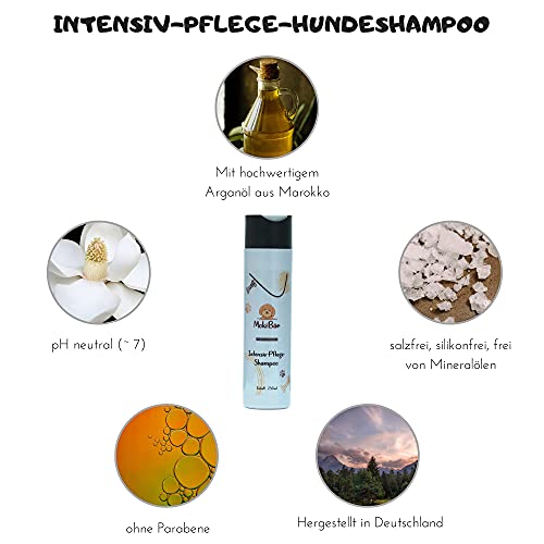 Moki Bär Hundeshampoo wit wertvollem Arganöl aus Marokko I Für geschmeidiges Fell und Gute Kämmbarkeit I Made in Germany