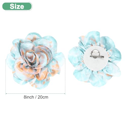 Image of M METERXITY Extra Large Rose Flower Brooches, Lapel Pins Dainty Satin Fabric Big Camellia Oversized Brooch Pin for Women
