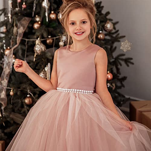 Mcieloluna Backless Bow-Knot Flower Girl Dresses For Wedding Birthday Party First Communion Dress Tulle Princess Pageant Ball Gowns White Size 8 #TOP1