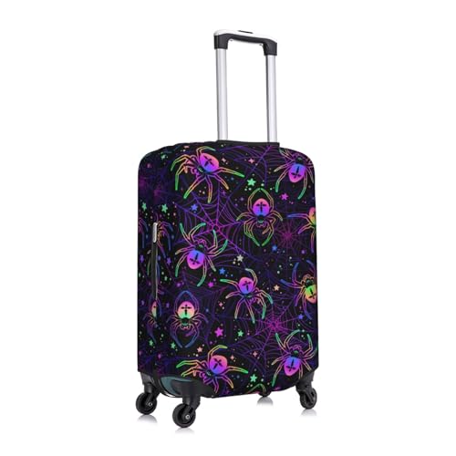 Multi-colored Spiders Luggage Cover TSA Approved Stylish Dust and Scratch Resistant Luggage Case Protector Washable Elasticated Luggage Covers for Kids and Adults2