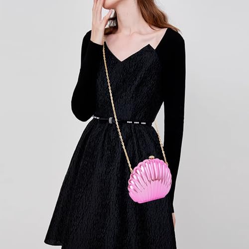 Image of Women Seashell Evening Bag Purse Mermaid Chain Strap Clutch Handbag Shoulder Bag | Seashell
