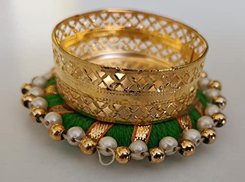 Iram Decorative Diya Tealight Candle Holder/Diwali Diya For Home Decoration Gota Patti Mix Colorful Flower Design Tealight Candle (Small Stone Style) #TOP5