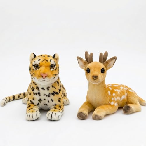 Image of Tabitha Stuffed Toys-Ultra Soft Plush Toy for Kids | Birthday Gifts for Kids and Girls | (Combo of 2 Toys 32 Cm Leopard & Deer)