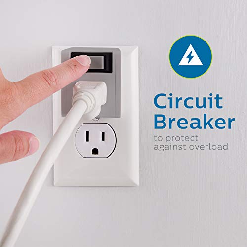 Philips Grounded Outlet Extender, On/Off Power Switch With Integrated Circuit Breaker, 3 Prong, Easy To Install, For Indoor Lights And Small Appliances, Space Saving Design, 1 Pack, Gray, Spp1129Gr/37 #TOP4