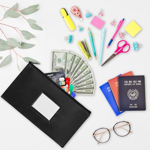 VOCHIC 10 Pieces Money Bags with Zipper, Security Bank Deposit Bags,11x6.1 inch Money Pouch, Bank Bag, Cash Bag with Label for Coins, Cosmetics, Invoice, Bills, Tools, Receipt Holder - Thumbnail 2