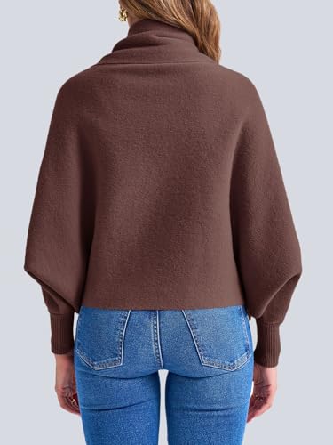 Image of Saodimallsu Womens Open Front Cardigan Batwing Long Sleeve Shawl Chunky Knit Loose Fall Poncho Sweater Coats
