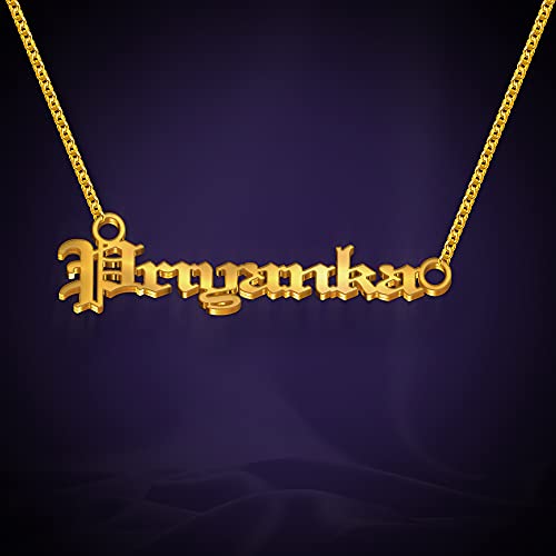 Image of Priyanka Cursive Gold & Silver Name Pendant Necklace, Best Jewelry Gift for Girls.