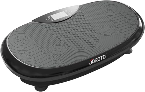 JOROTO Vibrationsplatte 4D für Zuhause -[3 leistungsstarke Motoren] Professionelles Ganzkörpertraining | LED-Lichtleisten Design | bis 158KG, Leise & rutschfest,Ideal für Heimfitness