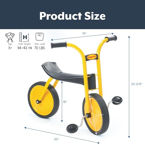 Image of Angeles Kids Tricycle with Airless Rubber Tires, Bike, 3 Yrs and Up