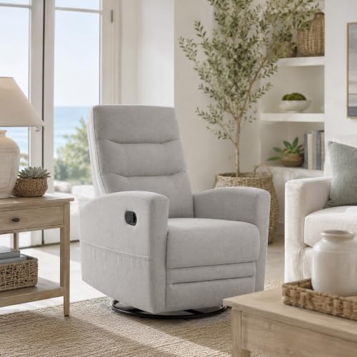 Image of Dream On Me Chatham Deluxe Nursery Glider Recliner, Amazon Exclusive, Soft Pebble