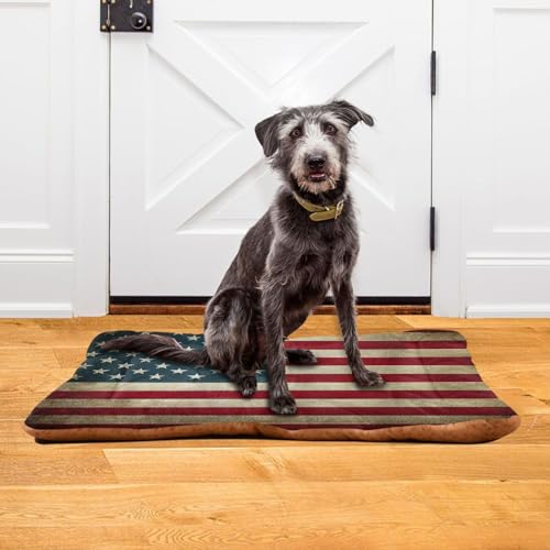 Image of Blueangle Vintage American Flag Pet Bed, Comfortable Bed Mat for Cat and Small Medium Dogs Puppy, 24x36in