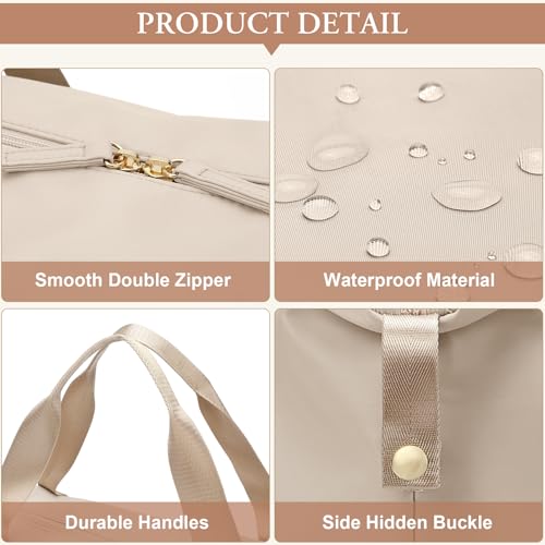 VNINE Travel Duffel Bags for Women Men Expandable Duffel Bag Tote Sport Bag Hospital Weekender Bag for Women Delivery Bags for Airplanes Beige4