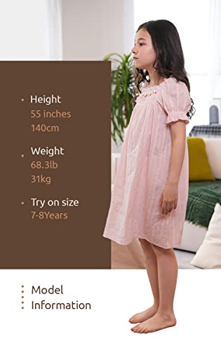 Bangsaur Girls' White Dress, Toddler Cotton Vintage Homewear,3-12 Years(White,3-4T) #TOP4