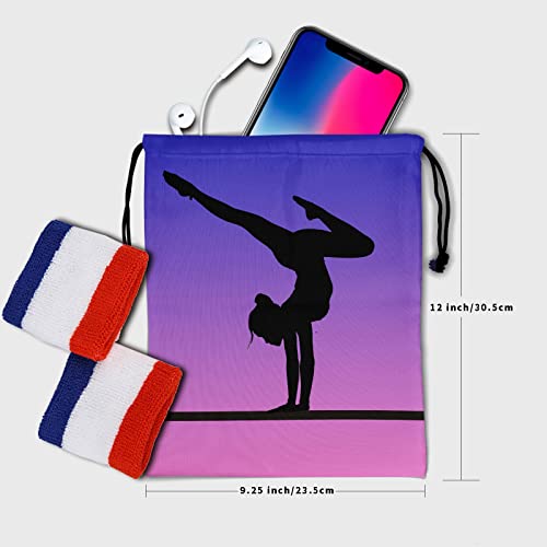 Image of Nerxy Pink Purple Gymnastics Grip Bag - Cute Gym Bags for Gymnasts, Adjustable for Personal Equipment
