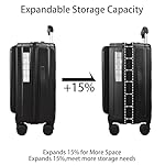 Expandable Top Opening 20 Inch Carry On Luggage with Laptop Compartment – Polycarbonate Hard Shell Suitcase, TSA Lock & Spinner Wheels (Black) - Image 4