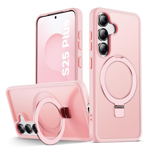 ORETECH Coque pour Samsung Galaxy S25 Plus avec Support, Compatible avec Mag-Safe, Antichoc Anti Rayures Rigide Translucide Mat Arrière Coque Magnétique pour...