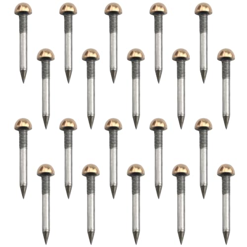 ZZHXSM 20PCS Brass Gold Round Head Glossy Bubble Nails 6mm Antique Decorative Drum Nails Couch Nails Solid Hemisphere Nails for Fixing Paper Products on Cork Boards Maps Photos DIY Crafts