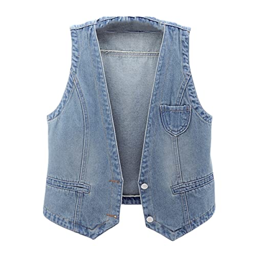 Veste en jean sans manches pour ne plus hésiter entre confort et style rétro XXL