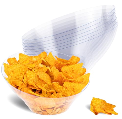 Stock Your Home 54oz Clear Plastic Serving Bowls (6 Pack) â€“ Disposable Large Snack & Candy Bowls for Parties, Buffet, Chips, Popcorn & Salad Bar