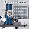 KEOUKE Rotary Cheese Grater Hand Crank Deep Blue - Shredder Slicer Grinder 3 Stainless Steel Blades, Stable Suction, Labor-Saving Handle, Safe Kitchen Tool for Cheese, Vegetable, Nuts, Chocolate #5