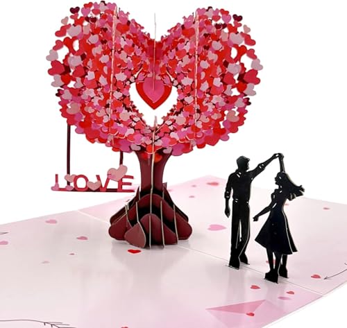 Kinoco Tarjeta Pop Up 3D, Día de San Valentín y Cumpleaños de boda, Tarjeta de cumpleaños, esposa, marido, él, pareja; Regalo ideal para bodas, cumpleaños románticos, cumpleaños, San Valentín