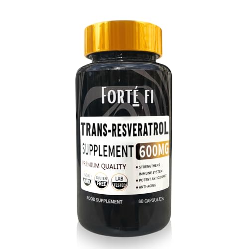 Trans-Resveratrol Supplements High Strength Trans Resveratrol Antioxidant Supplement Supports Longevity Cellular Health & NAD+ Levels 60 Capsules